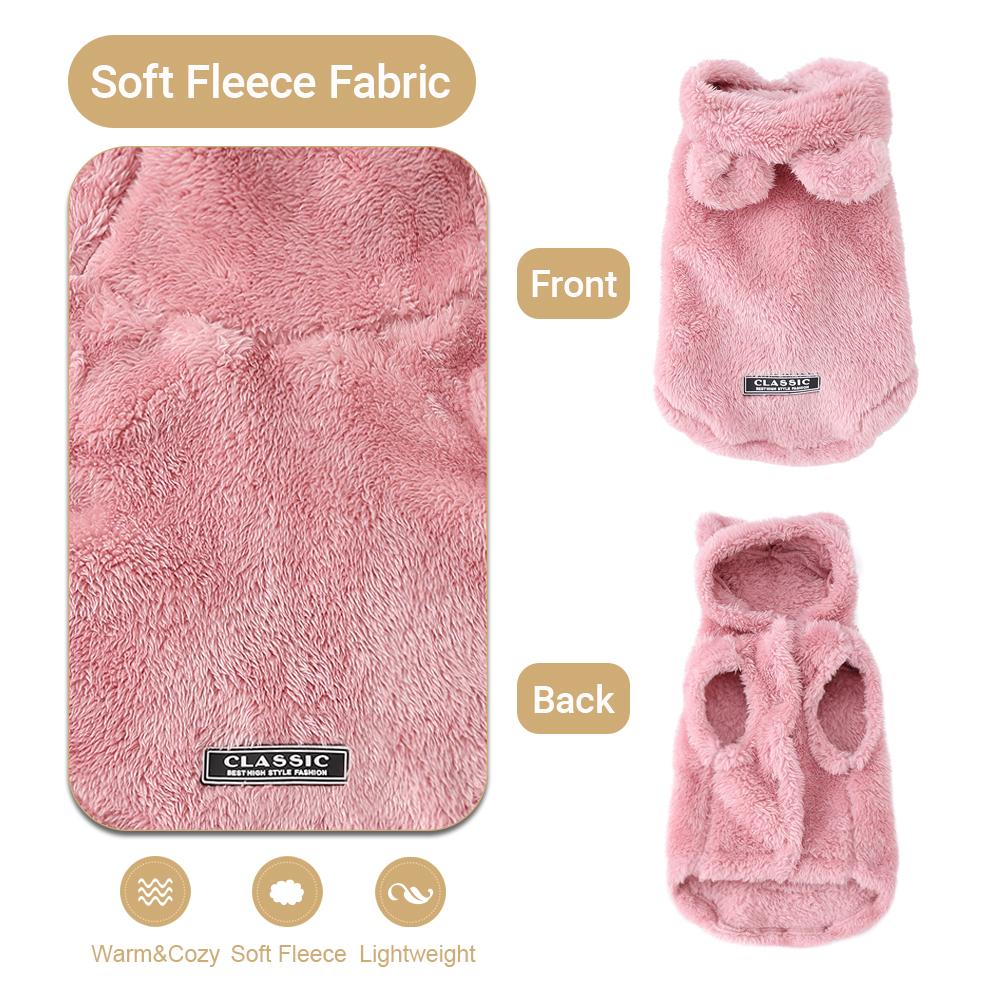 Флисовая толстовка для кошек Зимняя теплая одежда для маленьких и средних собак Кошка Милая толстовка для щенка Котенок Пальто Свитер Чихуахуа Йоркширский терьер Костюм