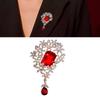 Elegant Floral Brooch for Women Vintage Inspired Alloy Crystals Embellished Accessory for Weddings Parties Daily Wear