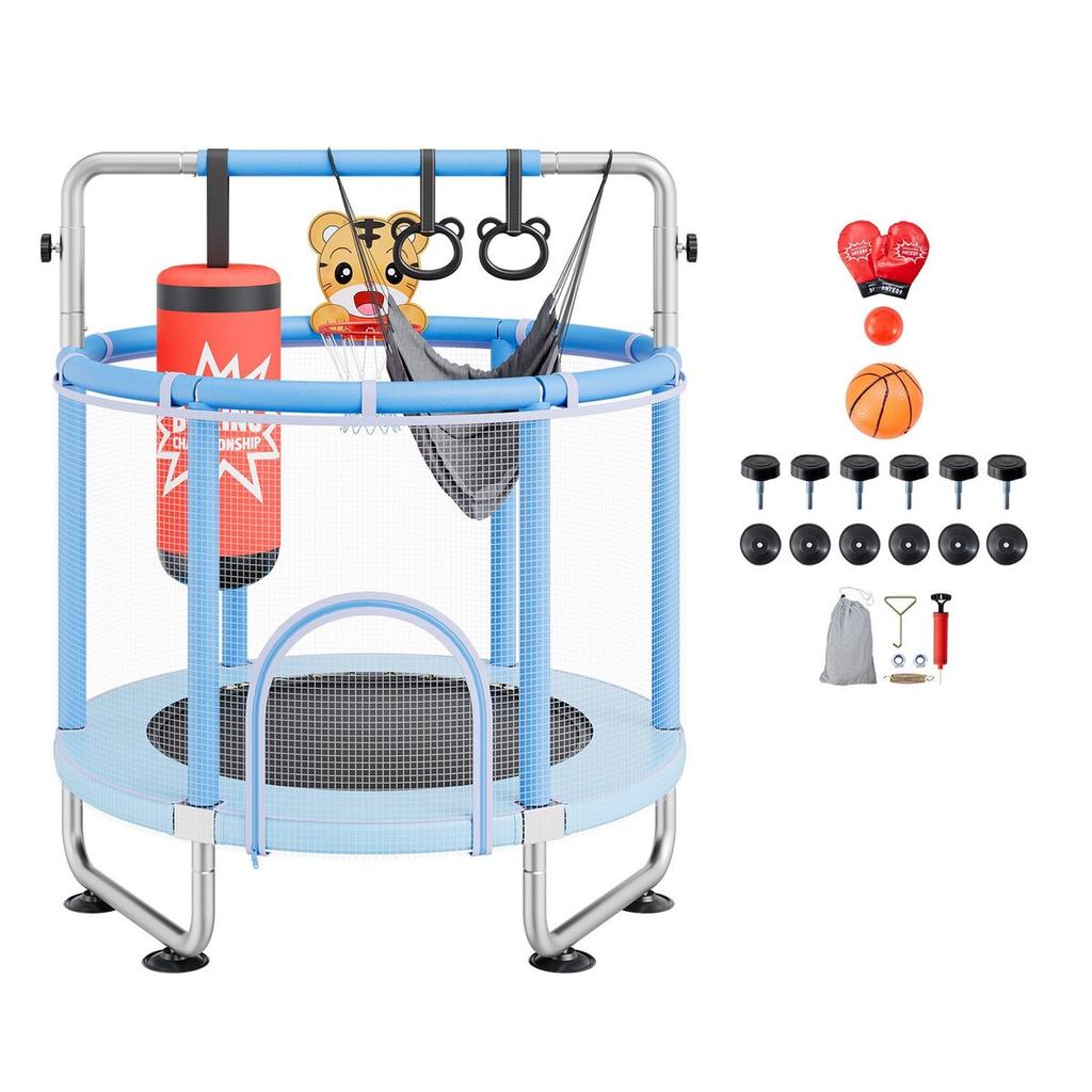 55" Trampoline for Kids Mini Toddler Trampoline with Net Indoor Outdoor