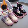 New Cute Fashion Girls Short Boots Winter Patent Leather Glossy Cotton Boots Children's Leather Boots