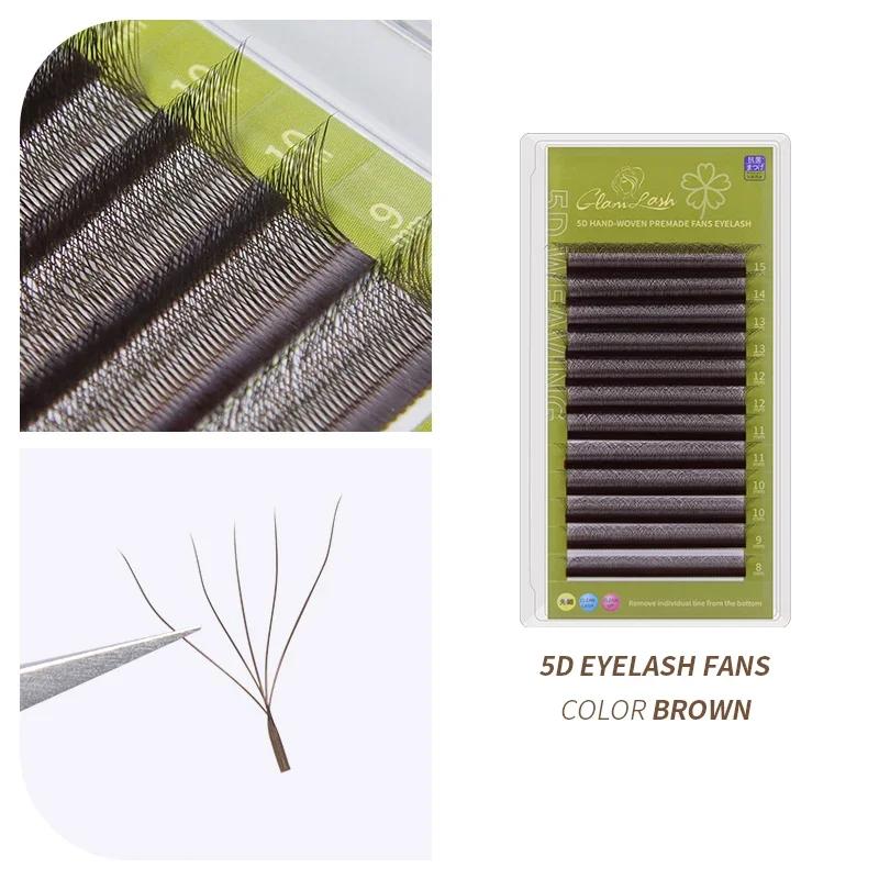 GLAMLASH 4D5D W Shaped Eyelash Extension Premade Volume Fans W Style Lashes Faux Mink Soft Easy Faning Natural Lashes