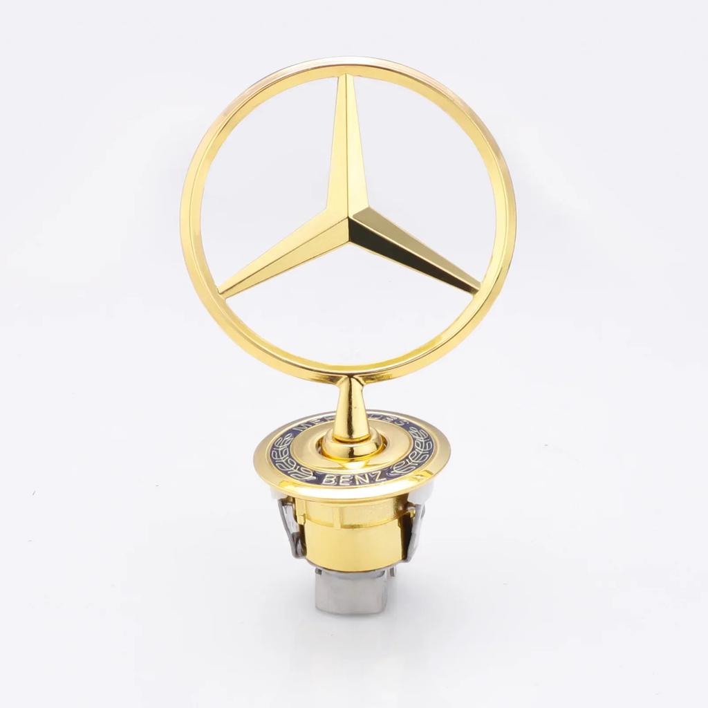 AABGU1 1Pcs  Mercedes Benz Car Front Bonnet Logo Emblem Zinc Alloy Badge ForW204 W220 C180 C200 E260 E300L Auto Decorate Accessories