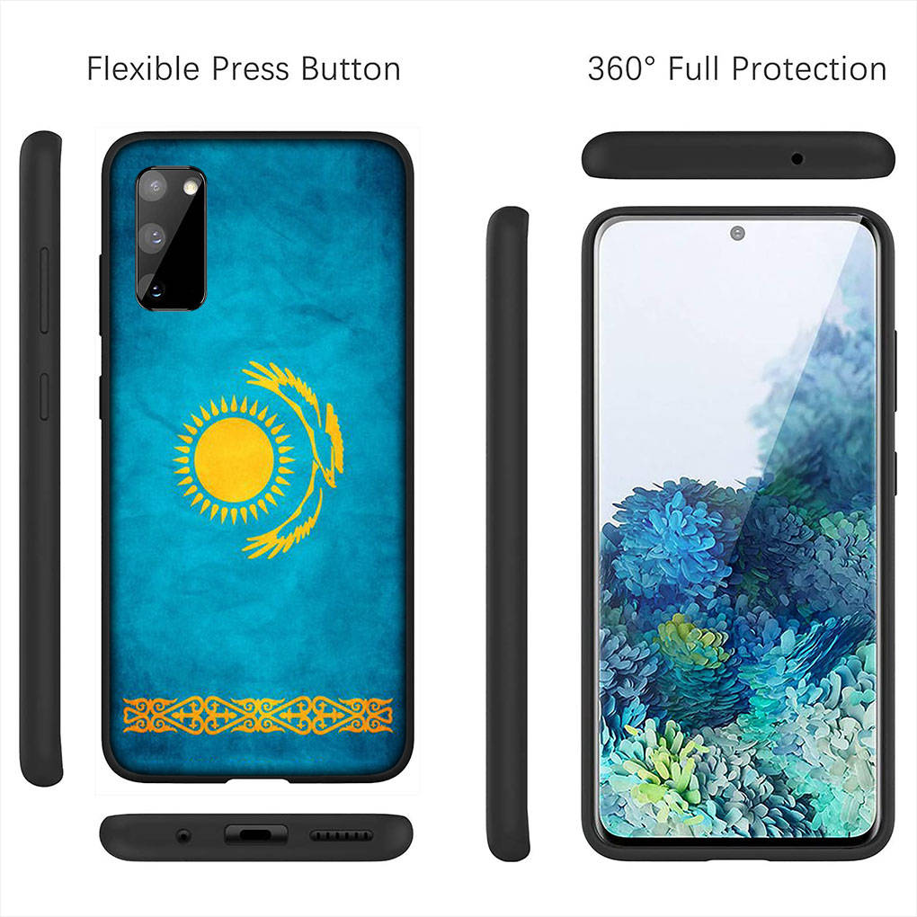 Чехол для iPhone 16 15 Xiaomi Redmi Note 14 13 12 11 Pro Max X 8 9 16e Samsung Galaxy S25 S24 S23 Moto G54 OPPO Huawei Казахстан Флаг Карта Чехол для телефона