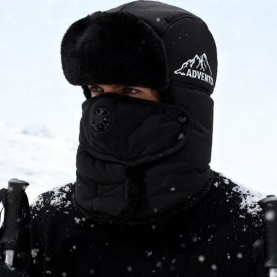 Зимняя теплая маска для шеи, интегрированная шапка-бомбер, мужская уличная ветрозащитная шапка для езды, толстая шапка для защиты шеи