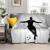 3d Soccer Football Sports Silhouette Pattern Manta Sofa Bed Cover Soft Blanket Plaid Soft Warm Flannel Throw Blankets Fans Gift