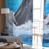 Dolphin Sea Splash Tulle Curtains for Bedroom Hall Living Room Decor Chiffon Curtain for Balcony Kitchen Home Drapes