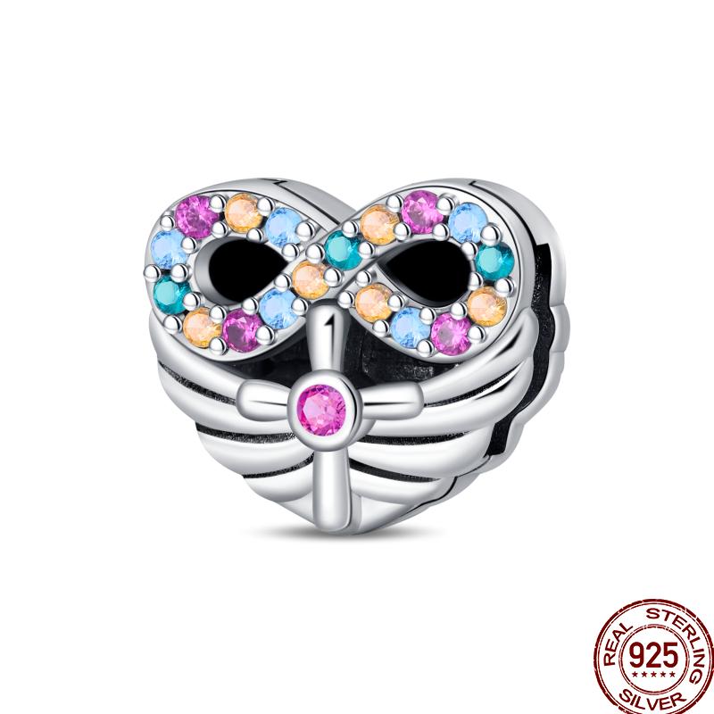 Copper Colored Zircon Shell Butterfly Amulet Body Shape Charm Flat Charm Suitable For Pan Original Bracelet