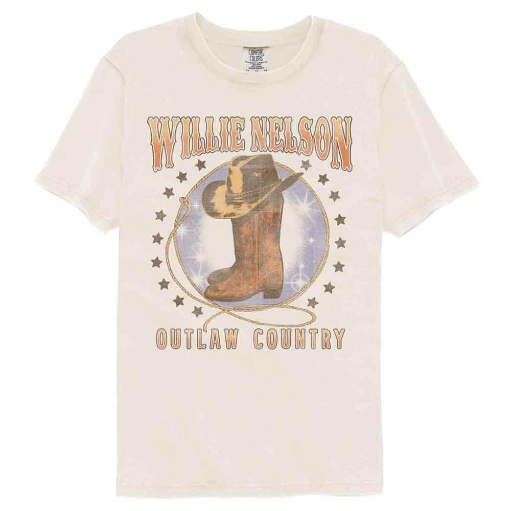 Willie Nelson Boots And Hat Ivory Comfort Color T-Shirt