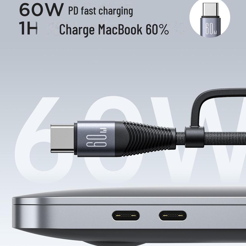 Jiletang 60 Вт Плетеный Алюминиевый Сплав 4-в-1 Кабель для Быстрой Зарядки и Передачи Данных