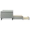 Extendable Daybed with Drawers Light Grey 80 x 200 cm Velvet