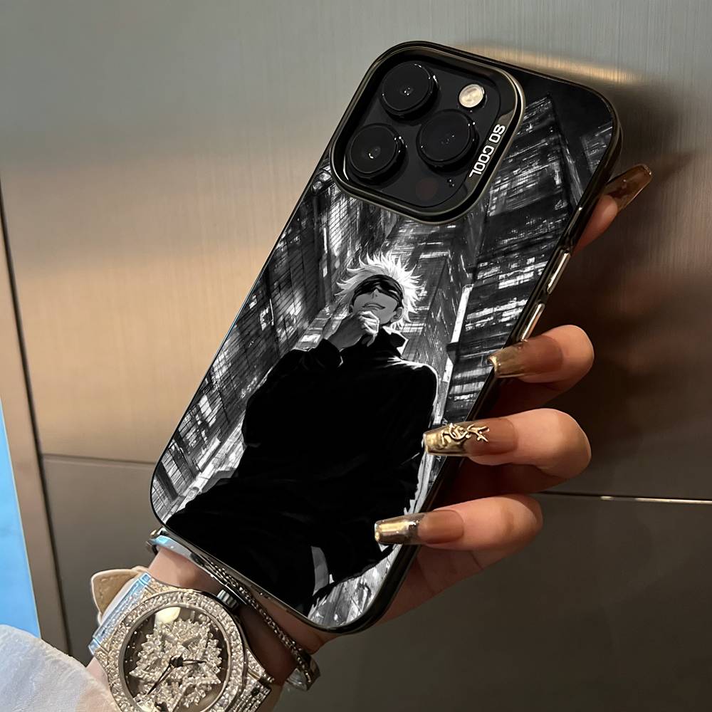 Популярный-Аниме--Магическая Битва Чехол для Телефона Для iPhone 17,16,15,14,13,12,11 Plus Pro Max Цветной Серебристый Чехол для Телефона