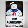 Охотники за привидениями Зефирный человечек Stay Puft Винтажная металлическая жестяная табличка Потертый ретро киноплакат Настенная табличка Домашний бар Кафе Мужская берлога D