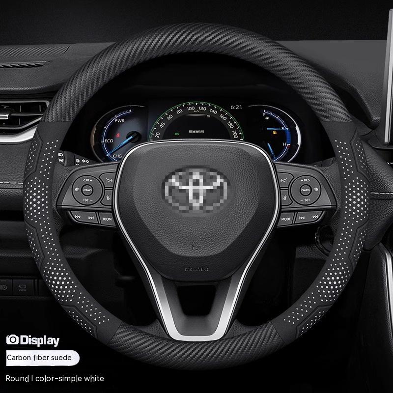 Vdzh5 Для TOYOTA Crown CHR Yaris Corolla Auris Rav4 Prius Camry raize Prado Углеродное волокно Замша Автомобильный Руль Чехол Аксессуары