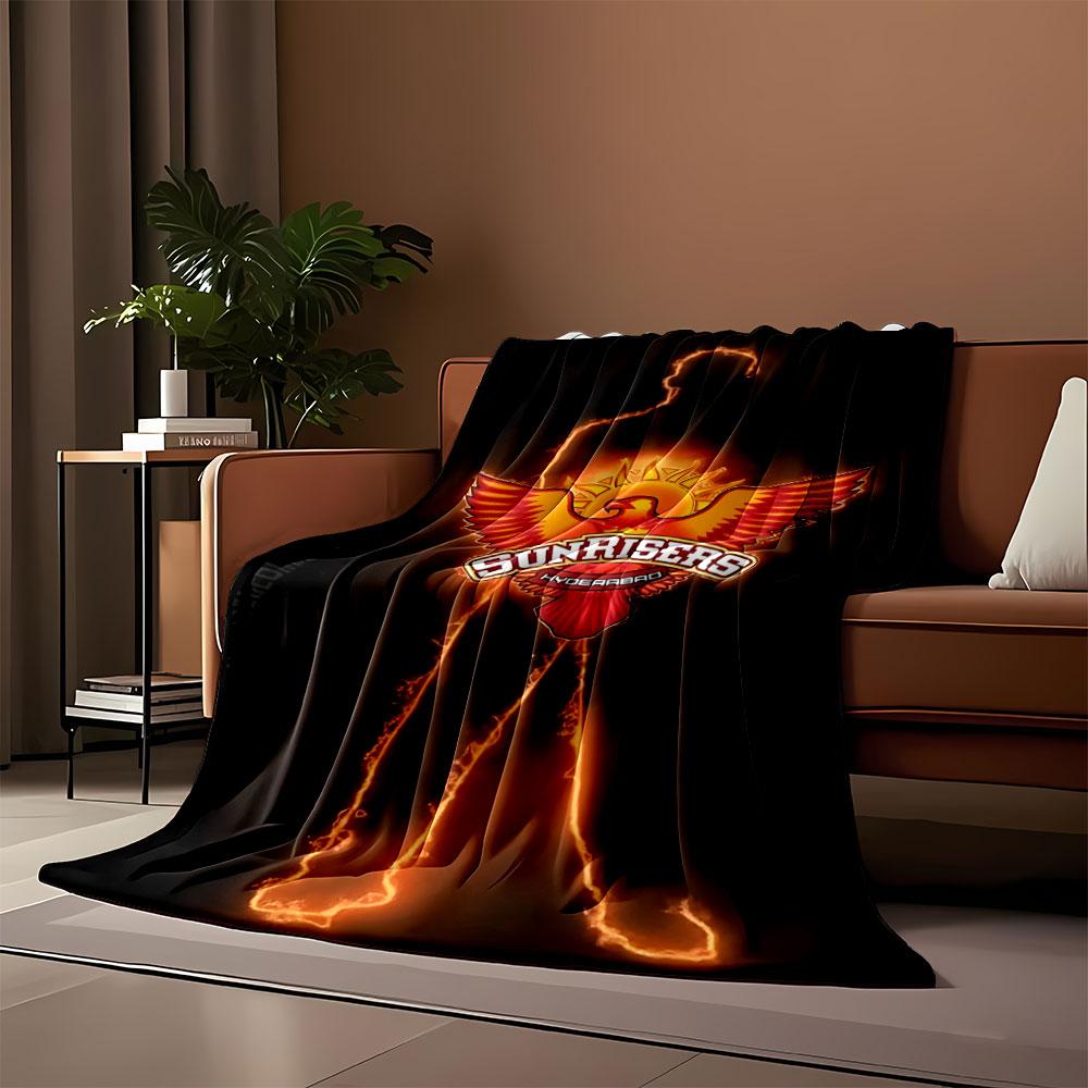 Sunrisers Hyderabad Fiery Logo Design print blanket soft and cozy perfect for the living room bed sofa or a nap,gift