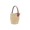 Longchamp Épure Embossed Logo Woven Straw And Leather Bucket Bag Women handbags Beige Brown 10161HCY016
