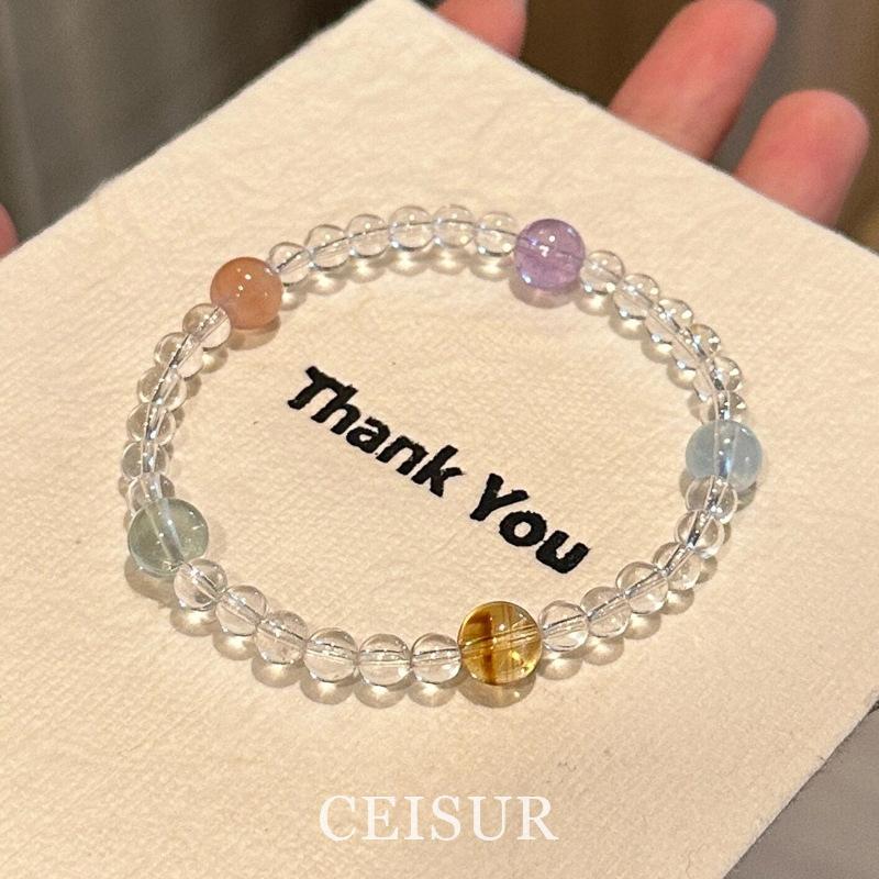 Handmade Multicolor Glass & Glaze Bracelet, Retro New Chinese National Style Unisex Jewelry, Travel Souvenir