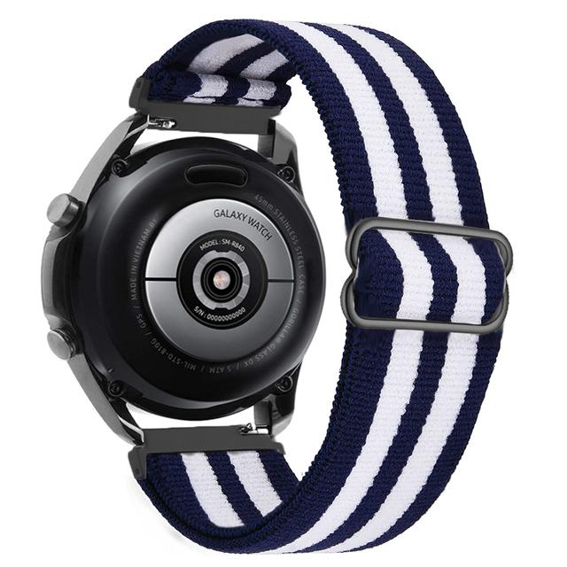 20 мм/22 мм ремешок для Samsung Galaxy watch 7/FE/6/5/pro/4 44 мм 40 мм/classic 3/Active 2/46 мм Регулируемый эластичный нейлоновый браслет