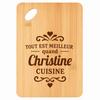Planche À Découper - PLANETEE - Meilleur Quand Christine Cuisine - Bambou - 30x20x1 Cm - Bords Arrondis