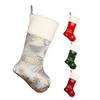 1 шт. Большой рождественский носок с вышивкой Merry Christmas, золотой снежинкой, Рождественской елкой, подвеской, мешочком для конфет
