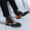 Британский стиль Бизнес Броги Туфли Лидер продаж Классические мужские ботильоны для отдыха Прогулочная мужская обувь Мужские высокие повседневные кожаные туфли