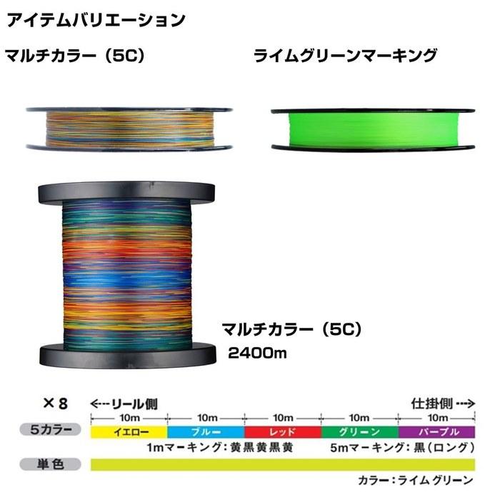 Daiwa PE Line UVF PE Dura Sensor X8+Si2 5-Color 5-2400, 5 Number