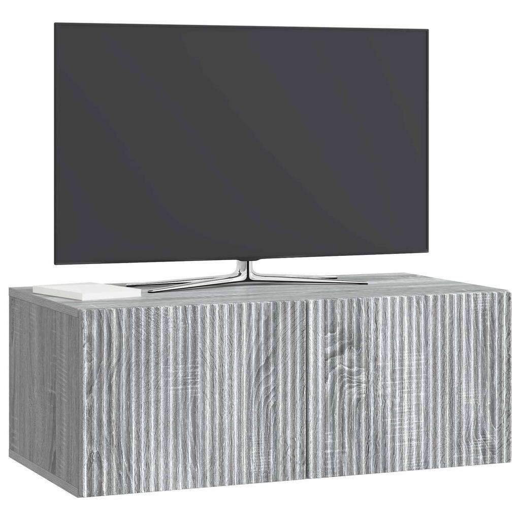 Wall Mounted TV Cabinet Grey Sonoma 78.5 x 41 x 30 cm