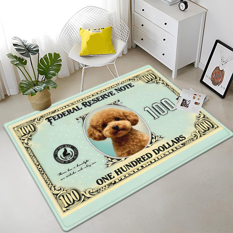 Ковер Dollar Pet для кошек и собак Креативный дизайн с валютой Напольный коврик для гостиной Ковер для прихожей с декором в виде денег