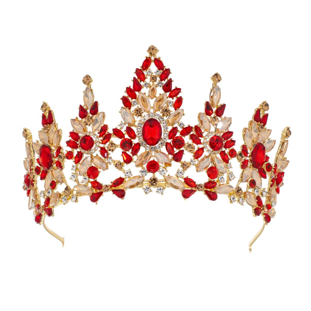 Барокко Европейский и Американский Конкурс Красоты Свадебная Корона Тиара Сплав Кристалл Свадебная Повязка на Голову Аксессуары для Волос Корона