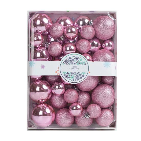 42Pcs 3/4/5cm Christmas Balls Set Glitter Surface Various Pattern Christmas Balls Shatterproof Home Reusable
