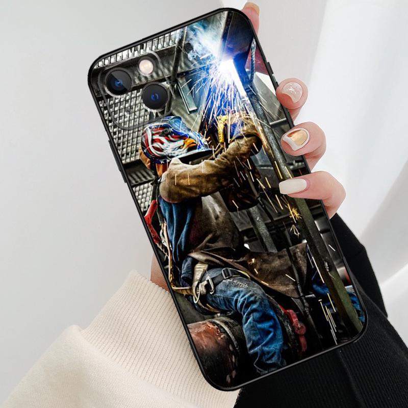 Welder Welding Hot Metal Worker Phone Case For iPhone 17 Pro Max 14 13 12 11 15 16 Pro Max mini 15 16 Plus 16e 17 Air Cover