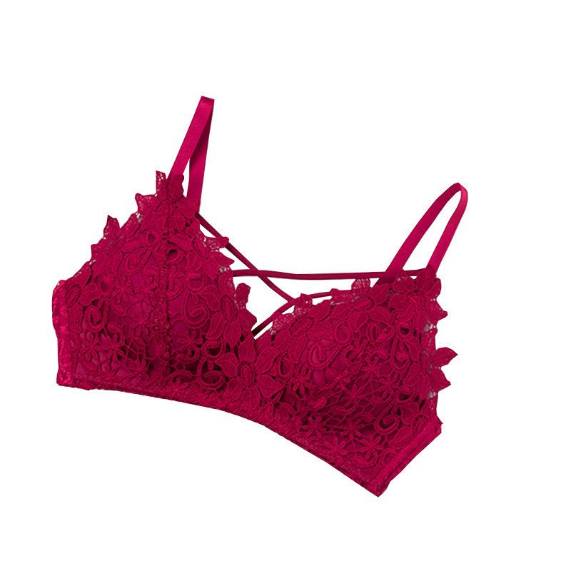 Women's Sexy Crisscross Backless Adjustable Thin Seamless Wireless Bra Triangle Cup Teen Girl Push Up for Small Bust