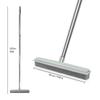 Rubber Broom Carpet Rake with Squeegee Adjustable Length for Pet Hair Fur Remover Broom for Fluff Carpet Hardwood Floor No Scra