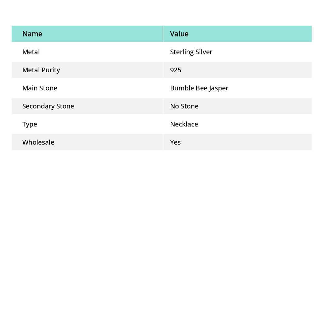 Ожерелье из натурального драгоценного камня яшмы шмеля из стерлингового серебра 925 пробы 18 дюймов s2D84