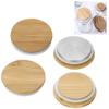 Bamboo Mason Jar Storage Canning Lids Drinking Cup Covers Reusable Seal Ring Pine Wooden Lid Caps for Glass Jars Ceramic Mugs