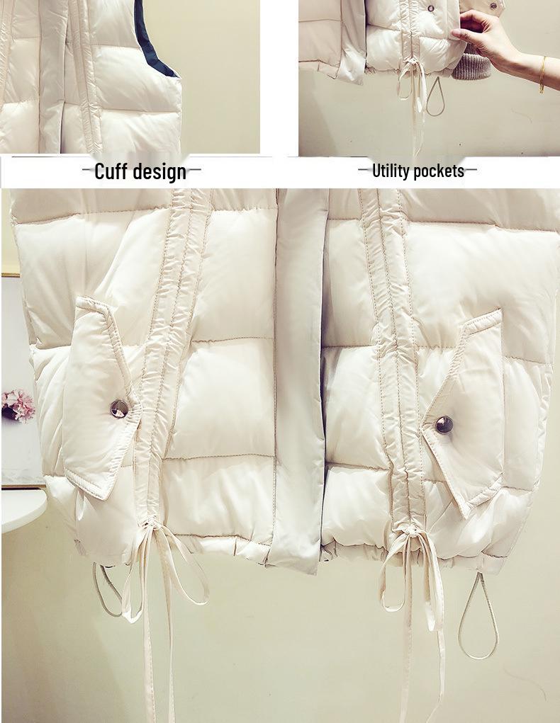 2024 Women's Short Slimming Sleeveless Down Vest - Korean Style, Autumn/Winter