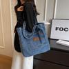 Retro Denim Messenger Bag for Women Canvas Shoulder Bag Student Eco Bag Korean Shopper School Bag