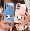 Samsung A01 Climbing Panda Note10Pro Жидкий стеклянный чехол: Универсальный объектив A12 Cute Back для M40