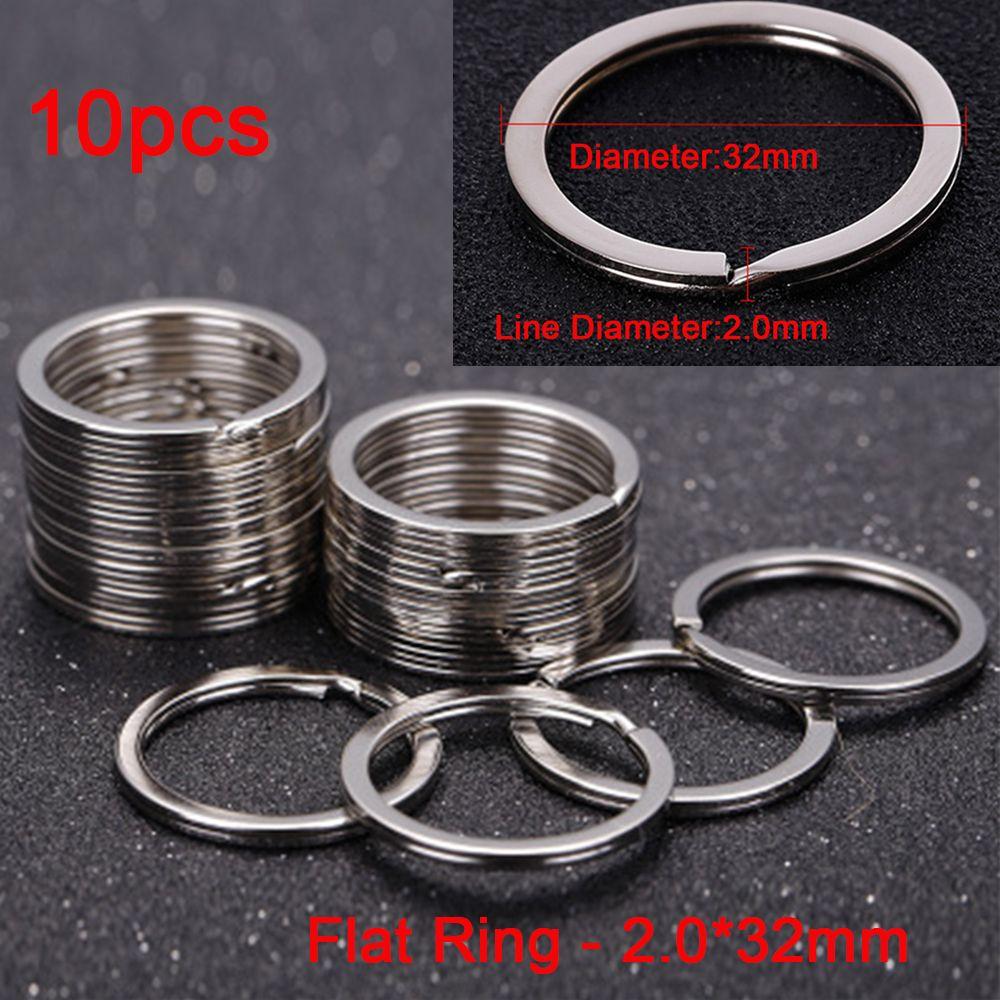 10Pcs/Pack 25/28/30/32mm Connectors Clasps Keychain Split Key Ring Chain Loop Stainless Steel