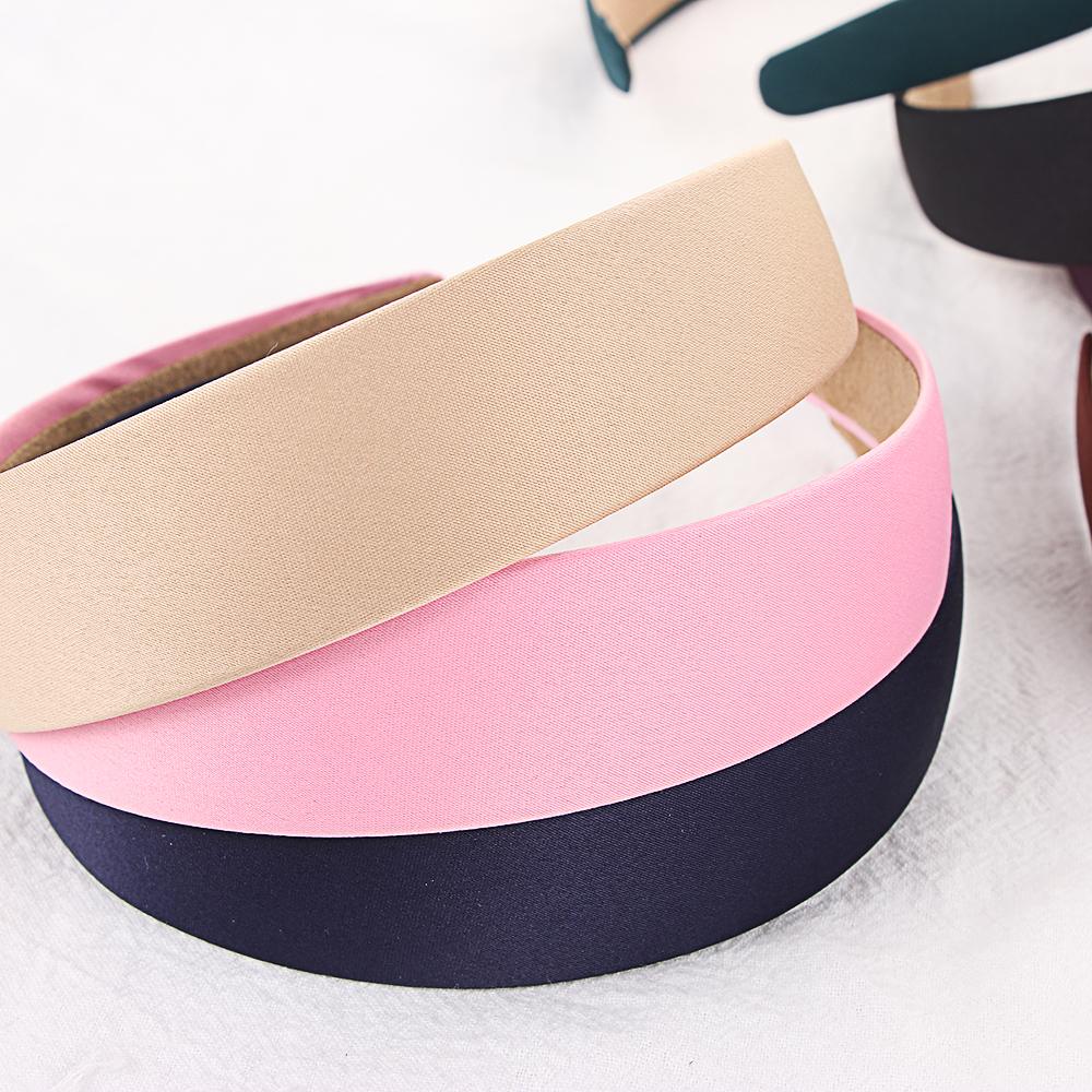 8 Colors Girls Satin Alice Hair Band Hair Hoop Wide HeadBand Fabric