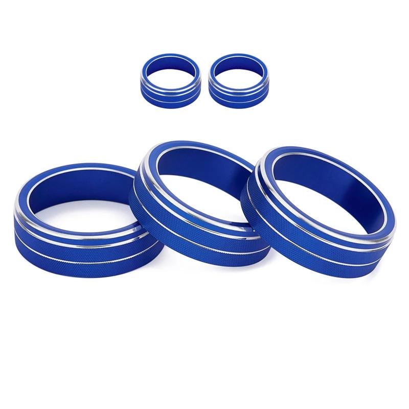 5 шт./компл., алюминиевый сплав, автомобильная ручка кондиционера, крышка переключателя управления, декоративное кольцо, подходящее для Volkswagen VW Golf MK7