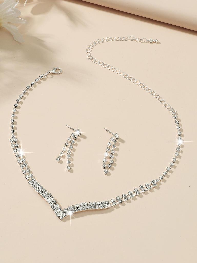 Stylish and Simple Earrings, Necklace Set, Two-piece Jewelry