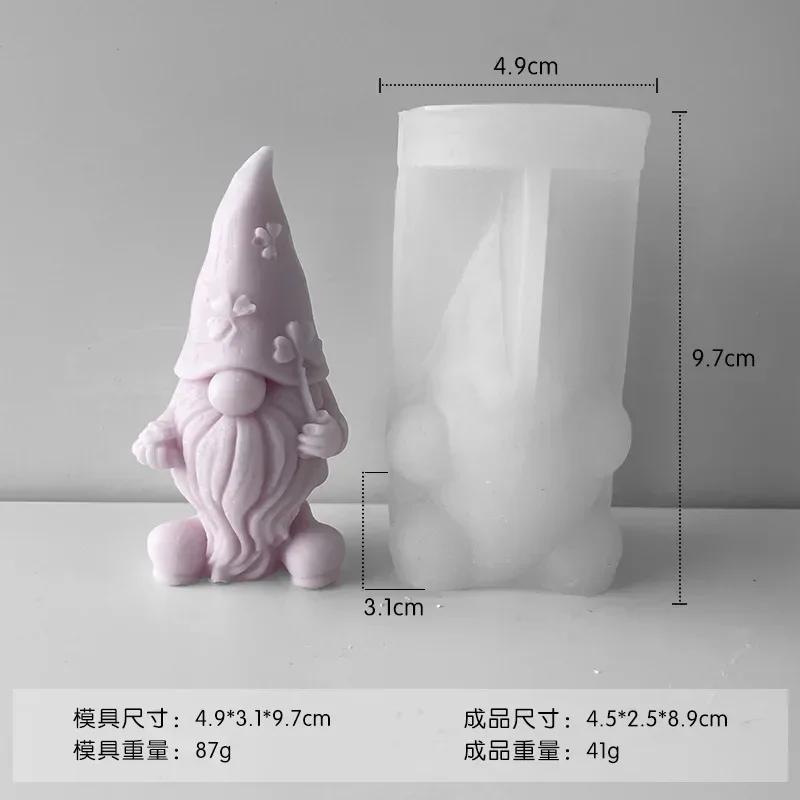 Santa Claus Aromatherapy Candle Silicone Mold Faceless Dwarf Gypsum Decoration Cement Mold DIY Candle Making Mold Christmas Gift