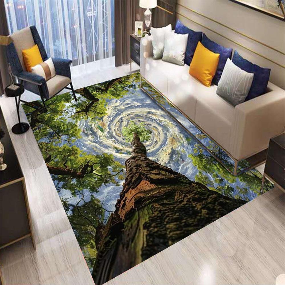 Синее небо цветы деревья ковер гостиная спальня кухня диван стол балкон ковер противоскользящий моющийся изысканное украшение дома