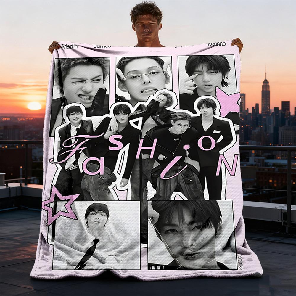 1 шт. Cortis, K-pop, Уличный персонализированный фланелевый плед, Мягкий, легкий персонализированный фланелевый плед, Цифровая печать,