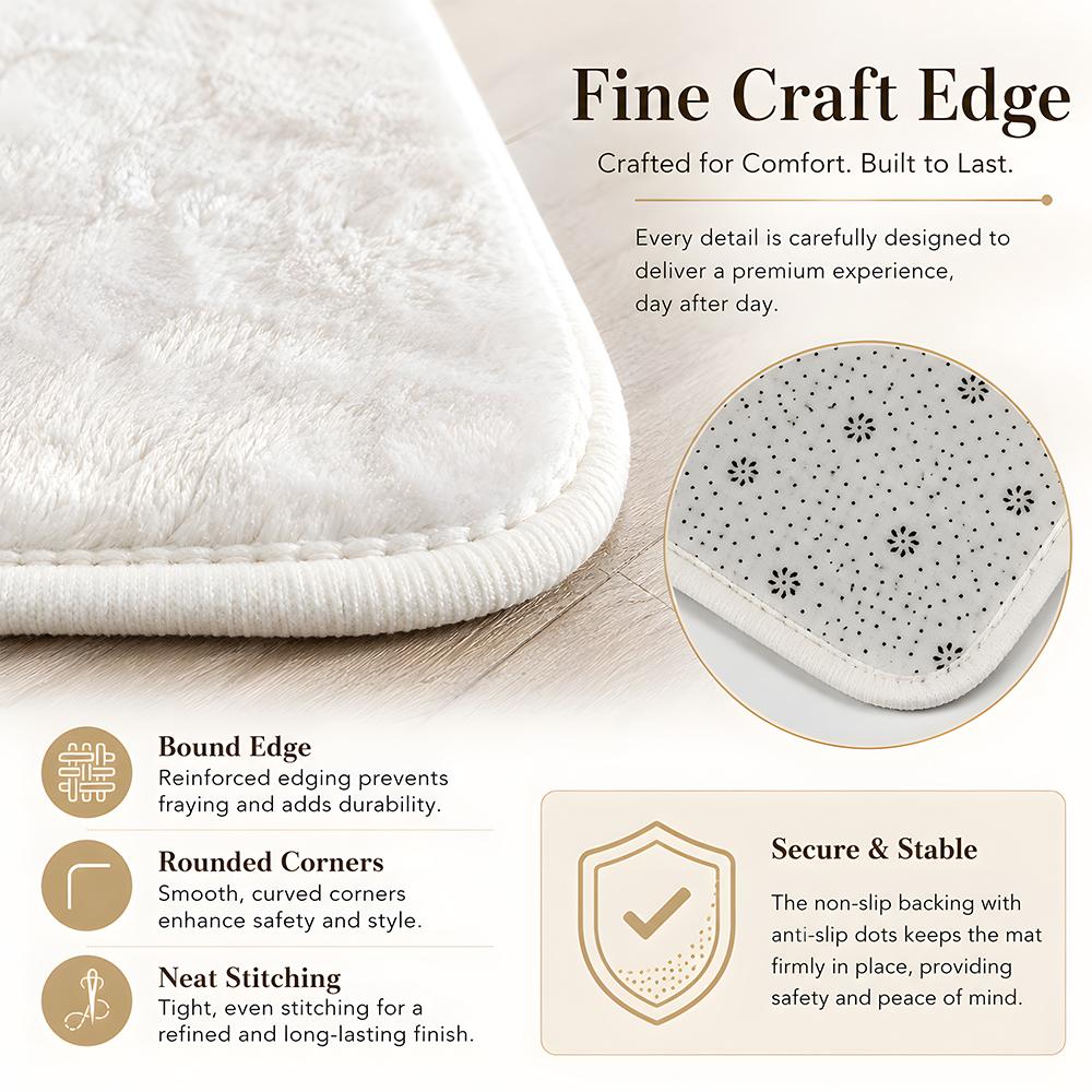D-Dandys World Pebble Fleece Floor Mat Flannel Rug Non Slip Absorbent Soft Washable For Entryway Hallway Bathroom Kitchen Decor