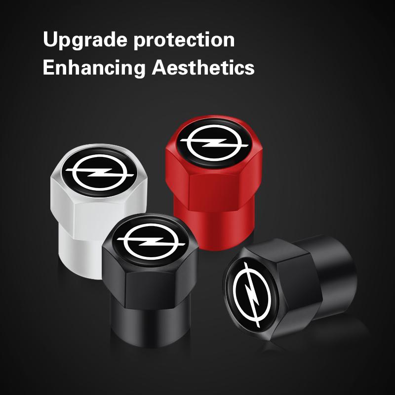 AAAEP1 4Pcs Car Aluminium Alloy Tire Cap Valve Cover Accessories For Opel Corsa D Astra Insignia Mokka Adam Combo OPC Vauxhall Vectra H