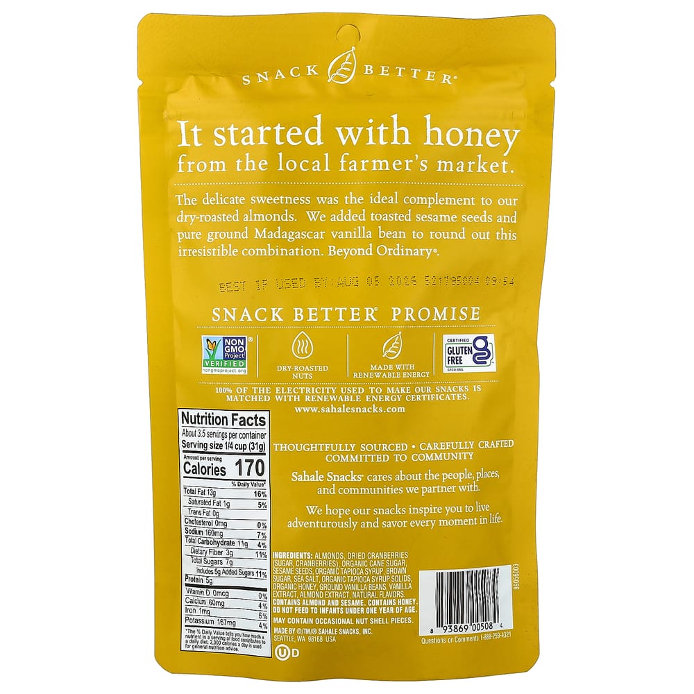 Sahale Snacks Glazed Mix Honey Almond, 113g (4 oz)