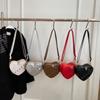 Leather Y2k Heart Crossbody Bag New Design Purse Tote Handbag Vintage Small Chain Rivet Bag Girls