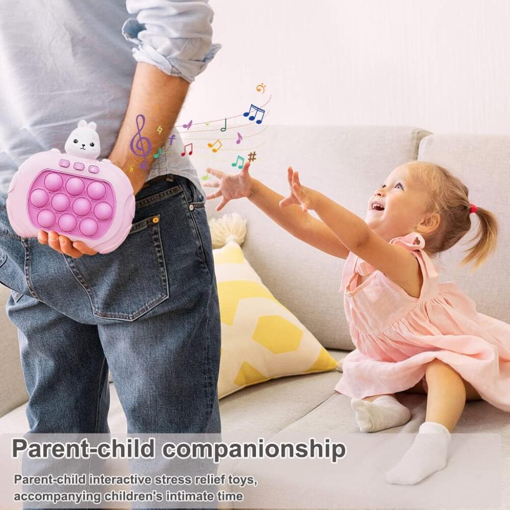 Quick Push Bubbles Game, Game Console Sensory Toys, Funny Whac-A-Mole Toys, Stress and Anxiety Relief Squeeze Toy for Adults and Kids