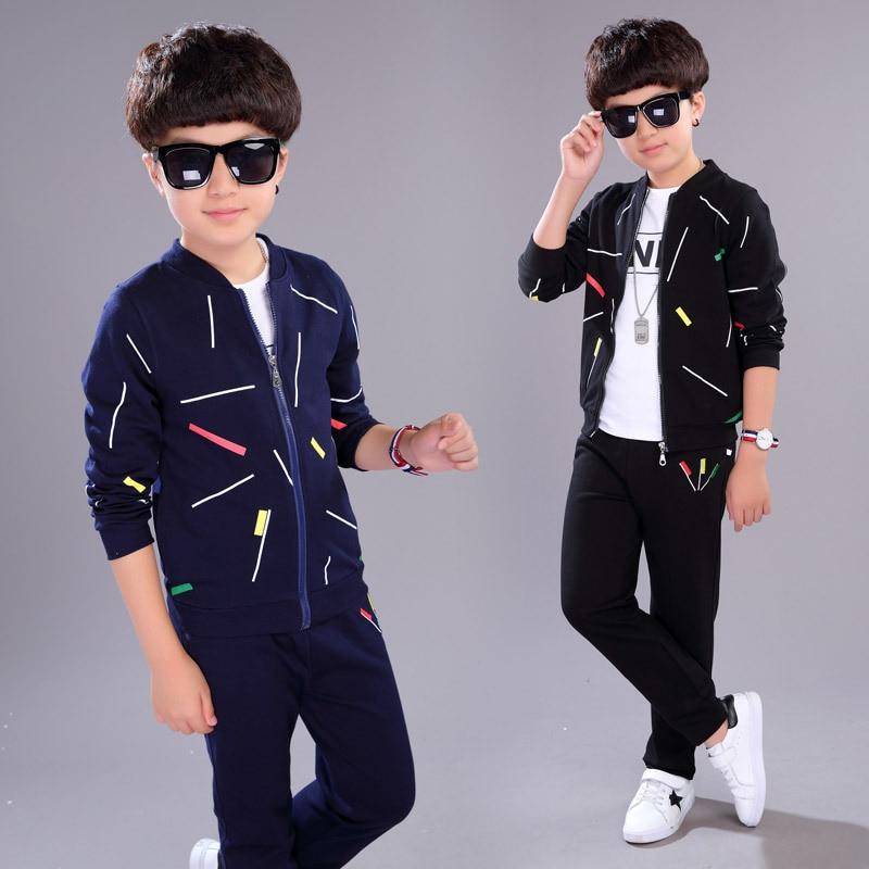 Комплект одежды для больших мальчиков, осенне-зимний хлопковый спортивный костюм из 2 предметов с героями мультфильмов для маленьких мальчиков, детский повседневный костюм, комплект детской одежды